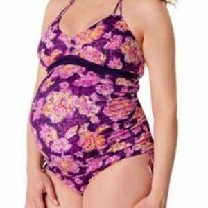 Motherhood Maternity Floral Print Tankini | sz L